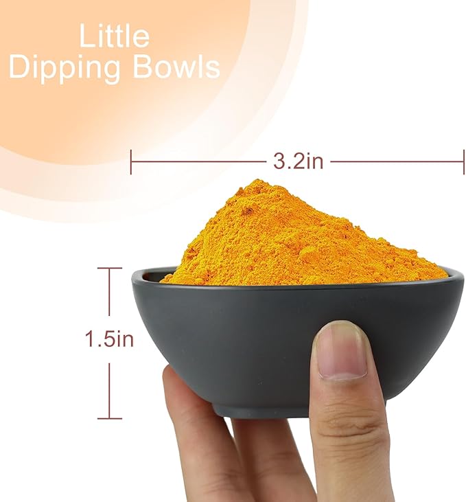 Wrova 6 pack small wheat straw bowls 5oz,alternative plastic dipping bowls,unbreakable dessert bowls microwave and dishwasher safe for dessert,sushi,condiment (Classic Series)