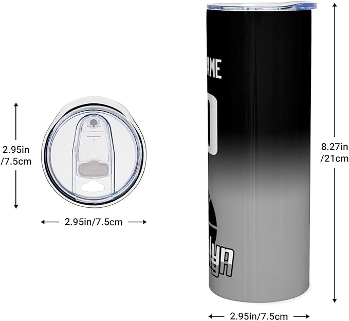 Custom Tumblers Stainless Steel Cup Personalized Basketball Insulation Travel Mug Add Your Name Number 20 oz Fans Gift for Men Women