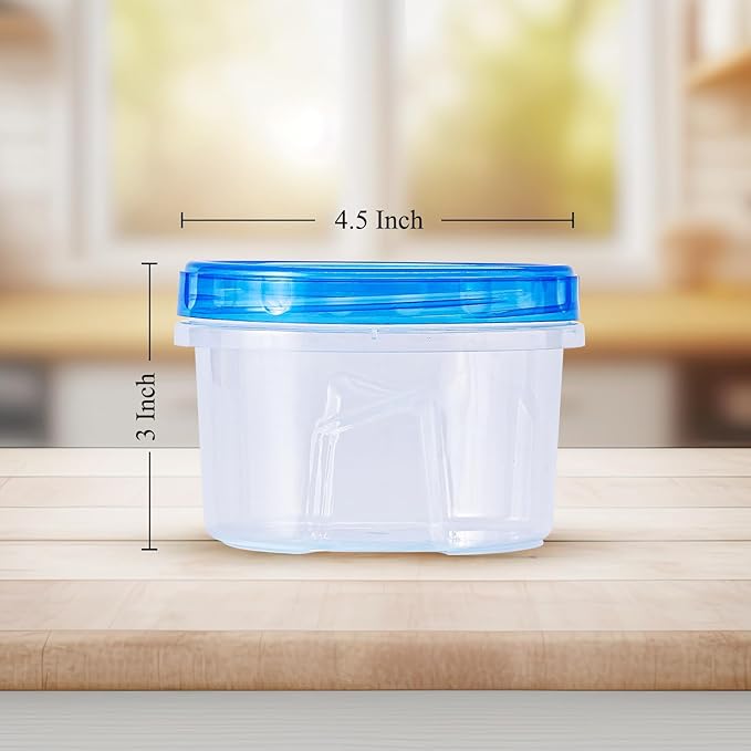 RFAQK 24 pcs Freezer Storage Containers with Lids-(16OZ) 12 Food Storage Containers with 12 Twist Top-Deli Container for Soup-Reusable Plastic Box for Lunch, Gym, Travel