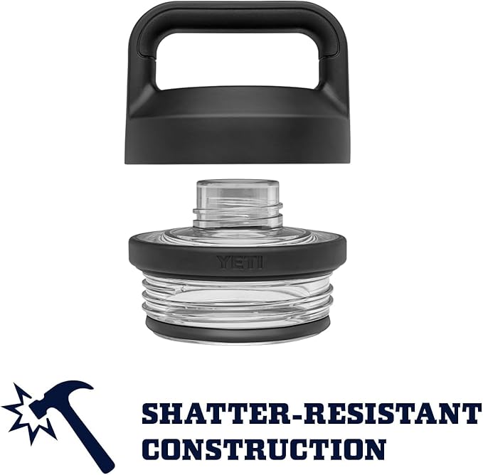 YETI Rambler 18 oz Bottle, Leakproof, Vacuum Insulated, Stainless Steel with Chug Cap, Black Stone