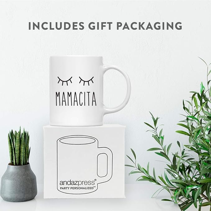 Andaz Press Mother's Day 11oz. Ceramic Coffee Tea Mug Gift for Mom, Mamacita, 1-Pack, Birthday Christmas Gift Ideas