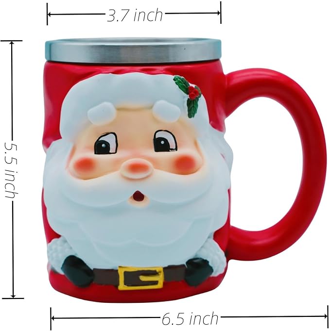 Stainless Steel Drinking Mug - 18oz Santa Gift Coffee Cup, Norse Viking Mug, Poetic Christmas Decor, Party Decoration Drinkware Gift