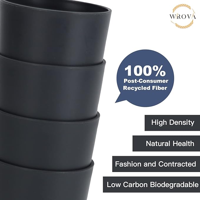 Wheat Straw Cups 8 PCS Good Alternative to Plastic Reusable Cups 20 oz Unbreakable Drinking Cup Reusable Dishwasher Safe Water Plastic Glasses Deep Gray