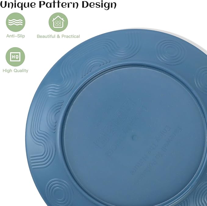 40-Piece Unbreakable Plastic Wheat Straw Dinnerware Set - Multi Color, 8-Person Dish Set for Dinner, Plates, Bowls, Cups & Appetizer Plates - Perfect for Outdoor Camping