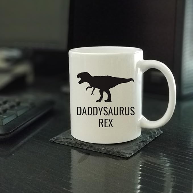 Andaz Press 11oz. Father's Day Coffee Mug Gift, Daddysaurus Rex Dinosaur Graphic, 1-Pack