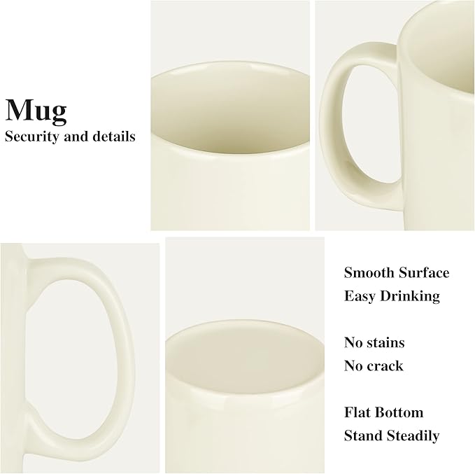 29oz Extra Large Ceramic Coffee Mug with Handle for Office and Home (29ozCream)