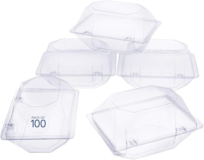 Royal Imports Clear Plastic Flower Box for Corsage, Boutonniere, Rose, Orchid Prom Wedding Craft Container 6x5x4-100 Pack