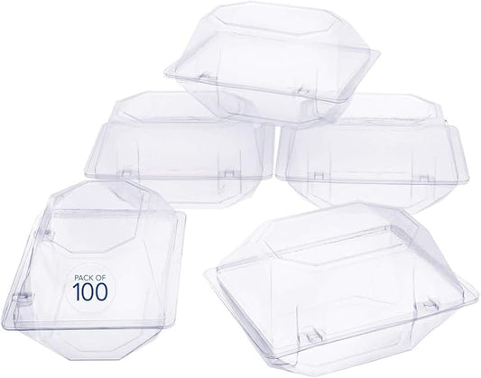Royal Imports Clear Plastic Flower Box for Corsage, Boutonniere, Rose, Orchid Prom Wedding Craft Container 6x5x4-100 Pack