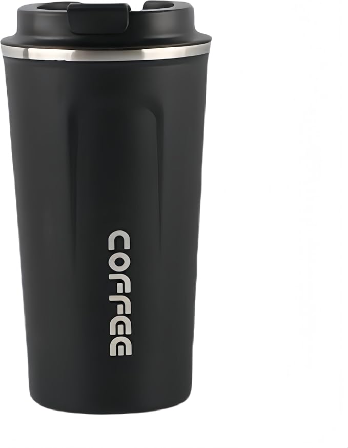 304 stainless steel coffee cup. Durable, leak - proof. Fits home, office, outdoors. 12oz/17oz options, multiple colors. Ideal for coffee lovers (Black, 17oz)