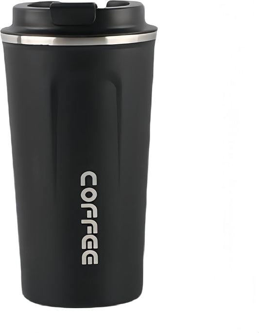 304 stainless steel coffee cup. Durable, leak - proof. Fits home, office, outdoors. 12oz/17oz options, multiple colors. Ideal for coffee lovers (Black, 12oz)