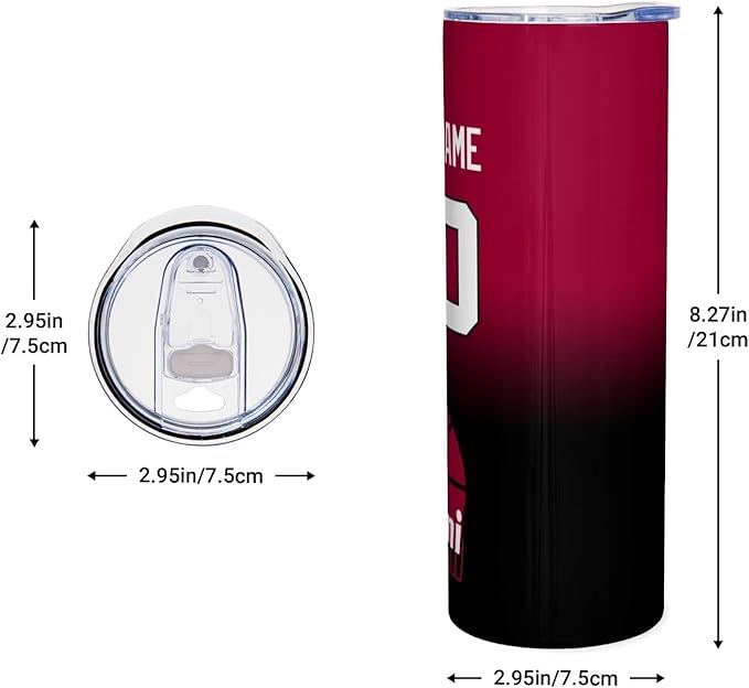 Custom Tumblers Stainless Steel Cup Personalized Basketball Insulation Travel Mug Add Your Name Number 20 oz Fans Gift for Men Women