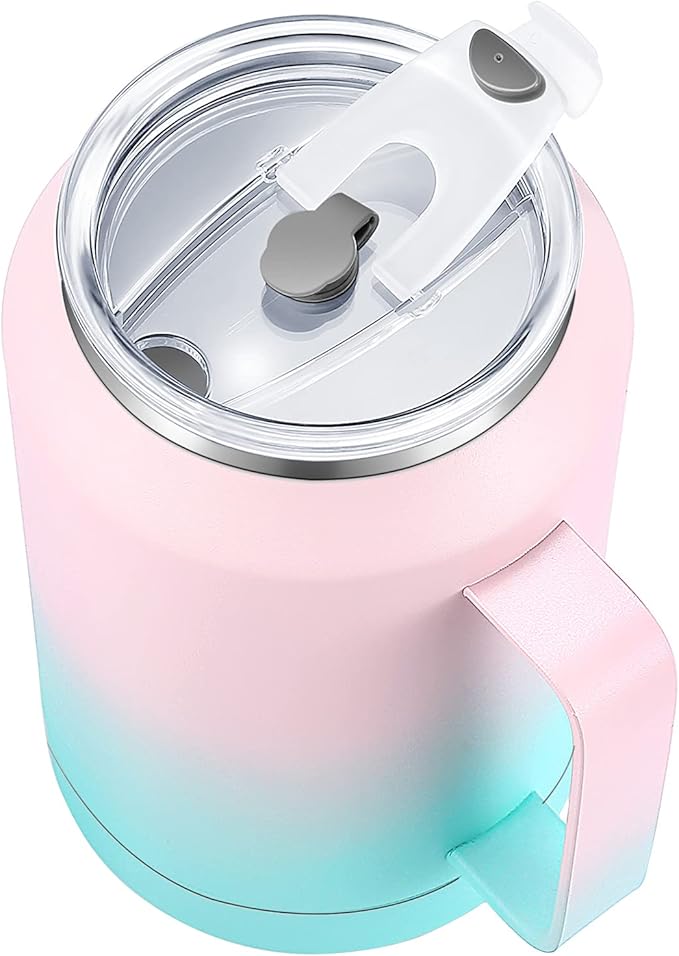 Zenbo 32 oz Mug Tumbler – Stainless Steel Vacuum Insulated Mug with Handle,Lid and Straw,Keeps Drinks Cold up to 36 Hours – Sweat-Proof Body, Dishwasher Safe
