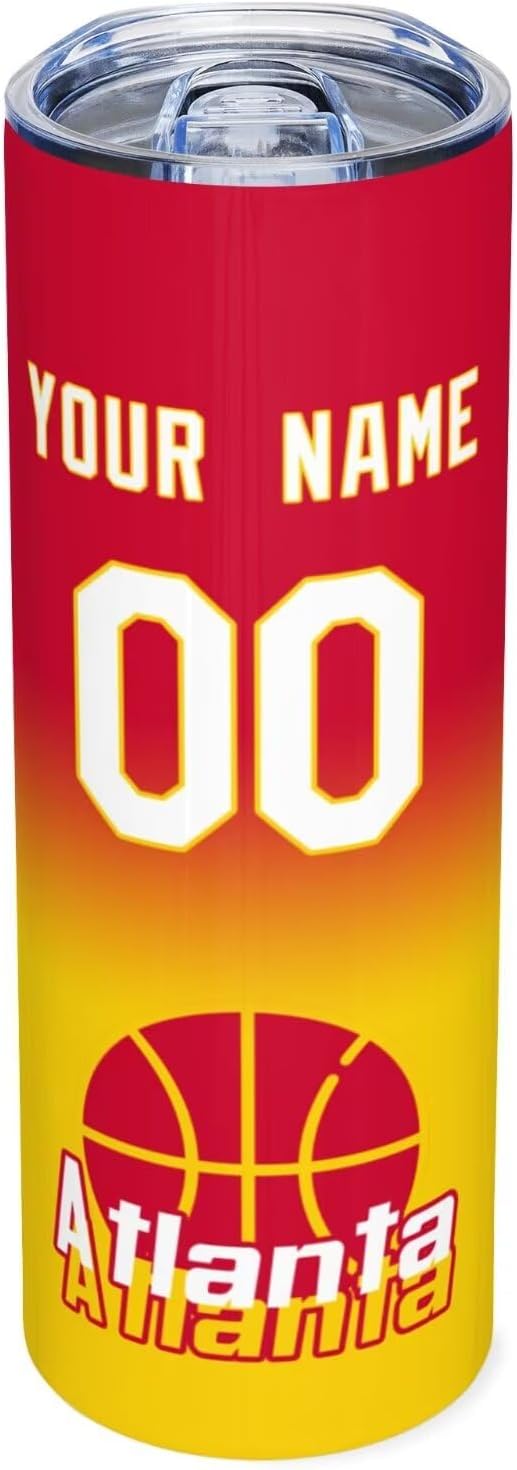 Custom Tumblers Stainless Steel Cup Personalized Basketball Insulation Travel Mug Add Your Name Number 20 oz Fans Gift for Men Women