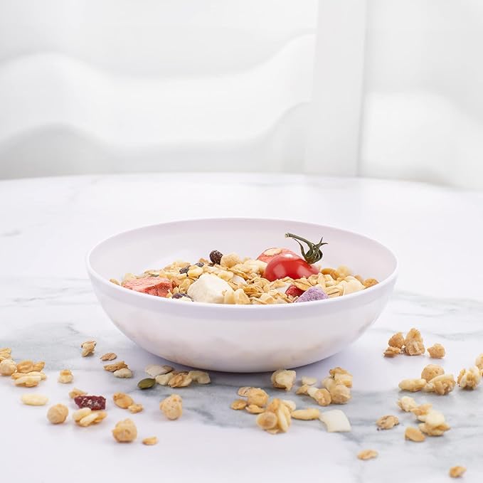 bUCLA 50Pack 12oz White Plastic Bowls - Disposable White Plastic Salsa Bowls Premium Heavy Duty - Ideal for Wedding &Party