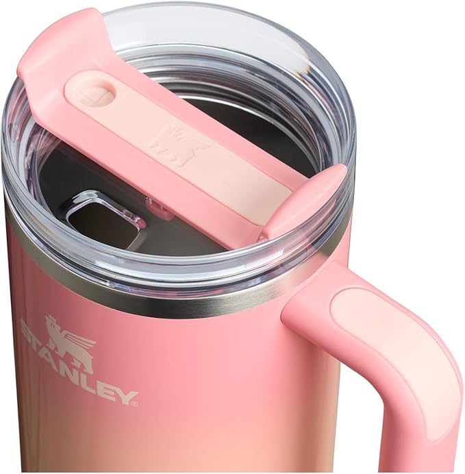 STANLEY Quencher H2.0 Tumbler with Handle and Straw 40 oz | Flowstate 3-Position Lid | Cup Holder Compatible for Travel | Insulated Stainless Steel Cup | BPA-Free | Pink Mesa Sunset