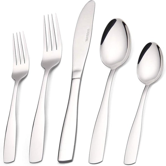 Silverware Set, 20-Piece Stainless Steel Flatware set, Tableware Cutlery Set Service for 4, Utensils for Kitchens, Dishwasher Safe