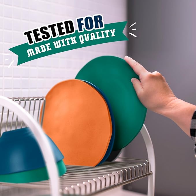 Teivio 32-Piece Kitchen Plastic Wheat Straw Dinnerware Set, Service for 8, Dinner Plates, Dessert Plate, Cereal Bowls, Cups, Unbreakable Plastic Outdoor Camping Dishes, Irregular Autumn Multicolor