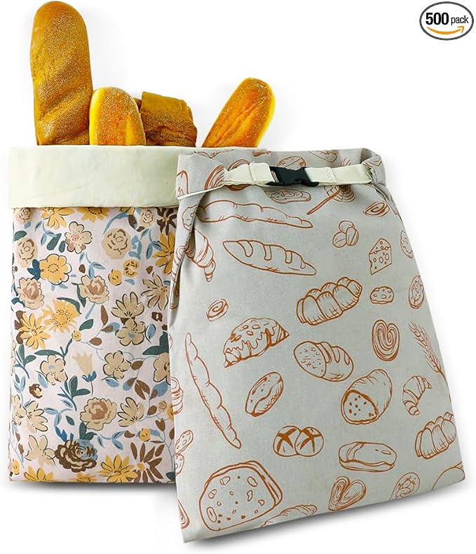 Bread Bags for Homemade bread,2 Pack Sourdough Bread Bags,Beeswax Bread Bags for Bourdough,Reusable Bread Storage