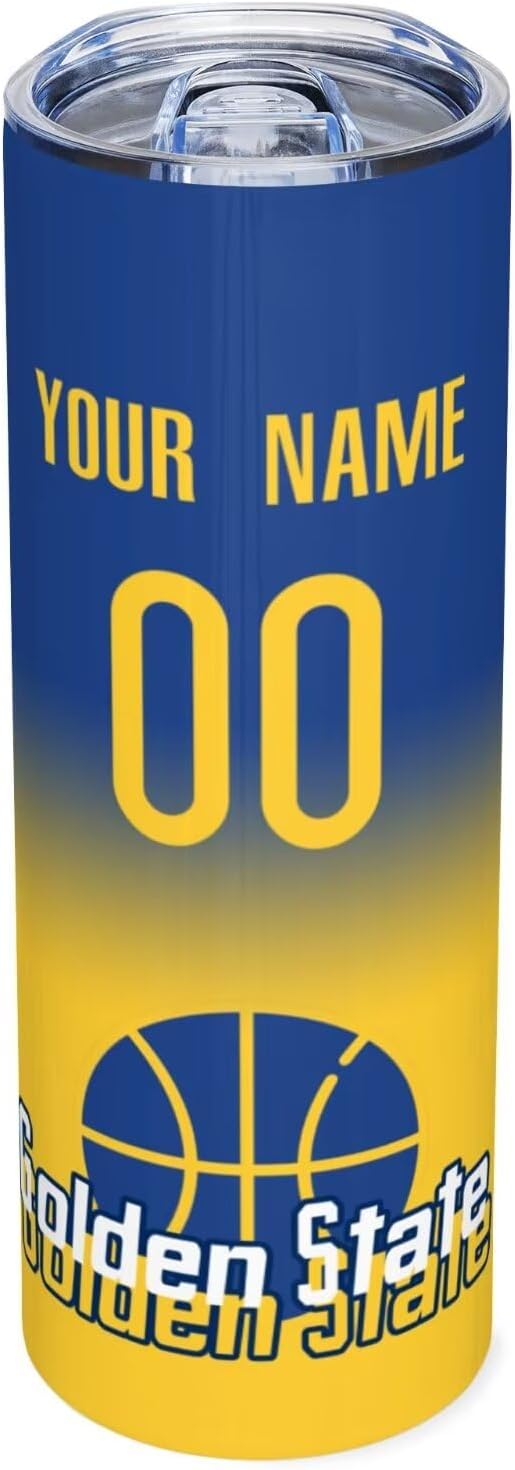 Custom Tumblers Stainless Steel Cup Personalized Basketball Insulation Travel Mug Add Your Name Number 20 oz Fans Gift for Men Women