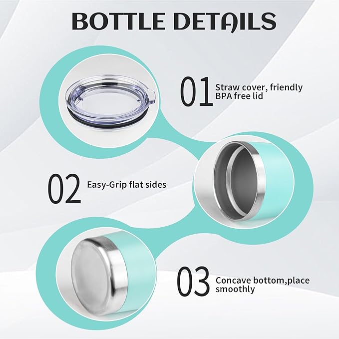 StarSpeed 20oz Tumbler Bulk with Lid, Stainless Steel Insulated Tumblers Double Wall Vacuum Insulated Travel Mug, Powder Coated Coffee Cups for Hot and Cold Drinks(Light Green,8)