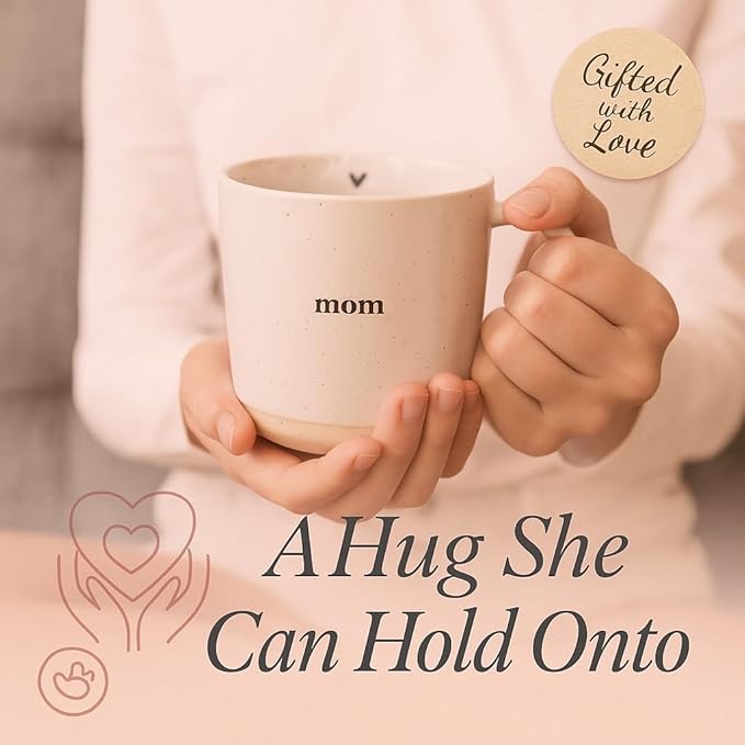 UnBoxMe Mom Heart Mug - Heartfelt Mother's Day Gift | Sentimental Coffee Cup for Mom, Grandma | Minimalist Ceramic Design with Subtle Heart | Dishwasher Safe