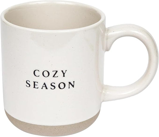 Sweet Water Decor Cozy Season Stoneware Coffee Mug | Fall and Winter Novelty Coffee Mugs | Microwave & Dishwasher Safe | 14oz Coffee Cup | Holiday Gift