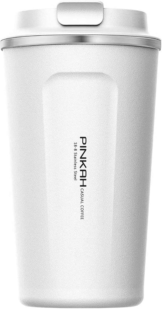 12OZ Travel Coffee Mug, Double Walled Stainless Steel Insulated Vacuum Coffee Tumbler, Thermal Cup with Lid, for Hot and Cold Drinks