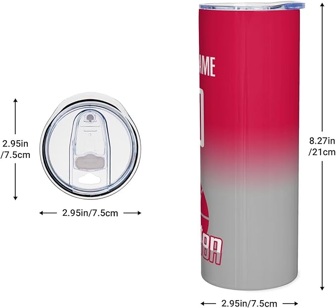 Custom Tumblers Stainless Steel Cup Personalized Basketball Insulation Travel Mug Add Your Name Number 20 oz Fans Gift for Men Women