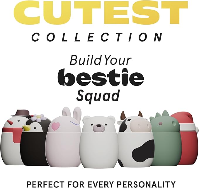 Bestie Foodie Kids Insulated Food Jar – Cute Character Lunch Container for Children, BPA-Free Stainless Steel, Leakproof & Vacuum Sealed, Keeps Food Hot or Cold, Easy to Clean, 16oz