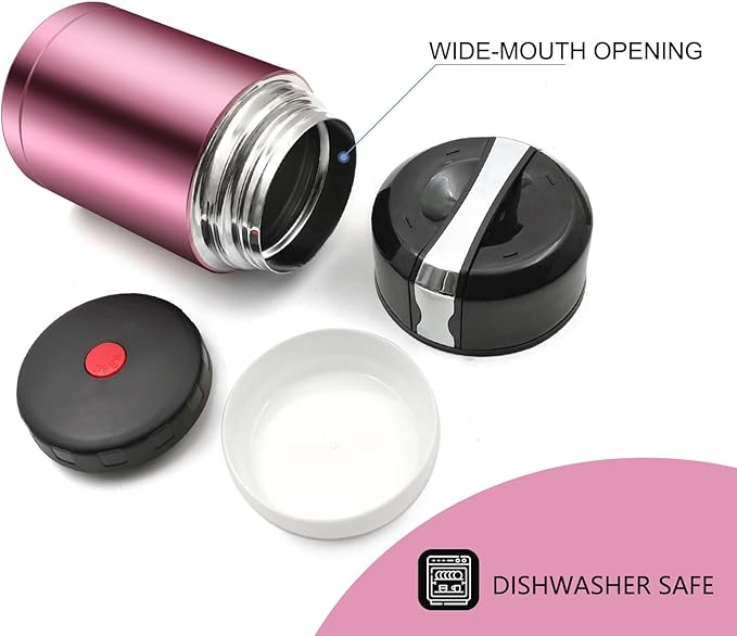 28oz Soup Thermos, Stainless Steel Thermos for Hot Food, Wide Mouth Food Thermos Jar, Insulated Lunch Container Leak Proof Vacuum Thermal Flask(rosered)