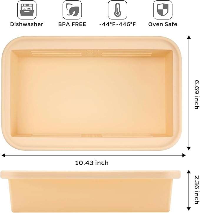 Super Ice Cube Tray 6 Cups Huge Ice Big Silicone Freezing Mold with Lid, for Soup&Meal, Prep Food Leftovers Freezer Storage Container, for Ice bath, 2Pack