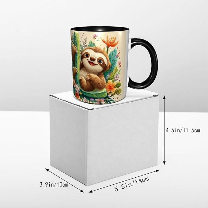 Yrebyou Sloth Coffee Mug Funny Tea Cup Ceramic Mugs 11OZ with Handle Gifts for Women Men Home Office Decor