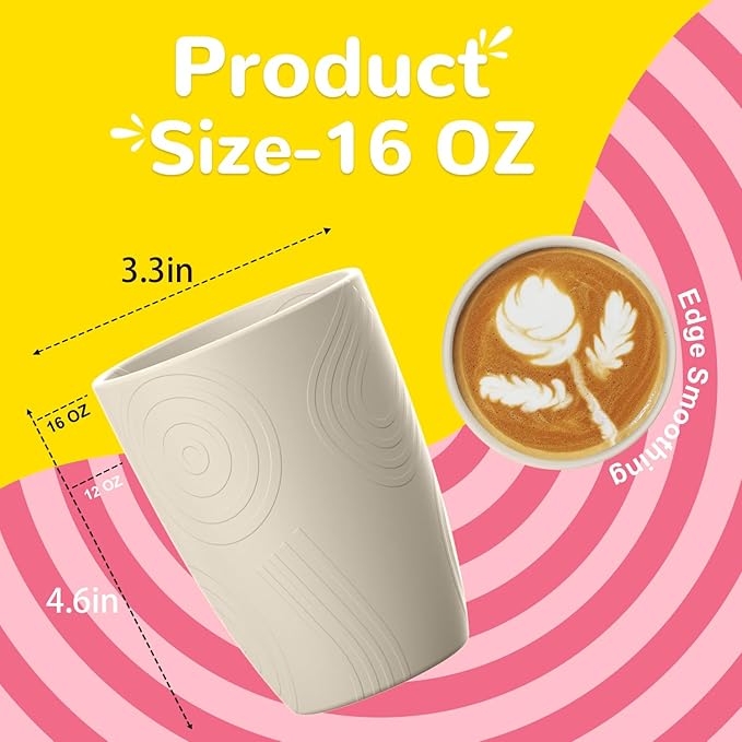 Homienly Wheat Straw Cup Unbreakable Water Cup | 16 OZ Reusable Water Drinking Glasses Sets of 8 | Lightweight Tumbler for Kitchen Outdoor | Dishwasher & Microwave Safe Kitchen Cup Set - Beige