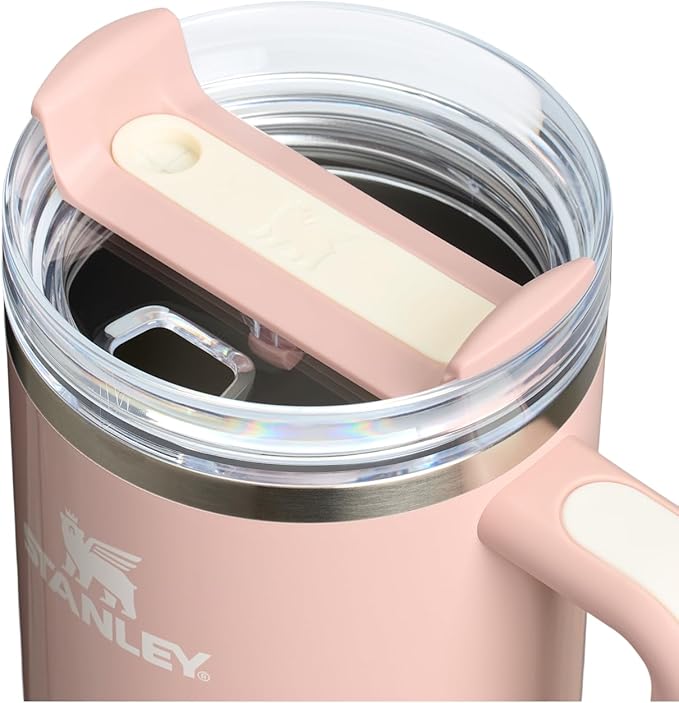 STANLEY Quencher H2.0 Tumbler with Handle and Straw 40 oz | Flowstate 3-Position Lid | Cup Holder Compatible for Travel | Insulated Stainless Steel Cup | BPA-Free | Peach Whip Gloss