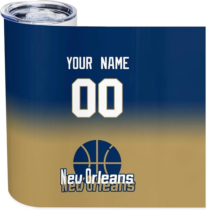 Custom Tumblers Stainless Steel Cup Personalized Basketball Insulation Travel Mug Add Your Name Number 20 oz Fans Gift for Men Women