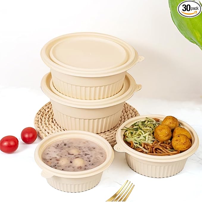 30 Packs 16oz Meal Prep Containers Disposable,take out food storage Take Out Containers, Stackable, Microwaving, And Freezing