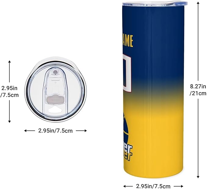 Custom Tumblers Stainless Steel Cup Personalized Basketball Insulation Travel Mug Add Your Name Number 20 oz Fans Gift for Men Women