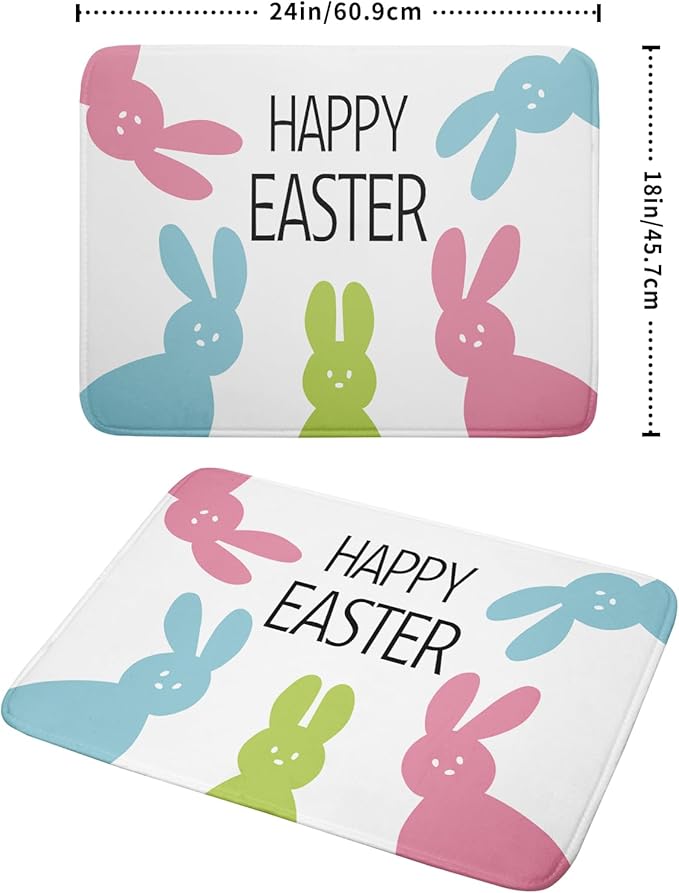 Spring Easter Dish Drying Mats for Kitchen Counter 18×24 Inch Cute Bunny Rabbit Large Microfiber Drying Mat Kitchen Accessories Dish Rack Mat Drainer Pad Washable Absorbent