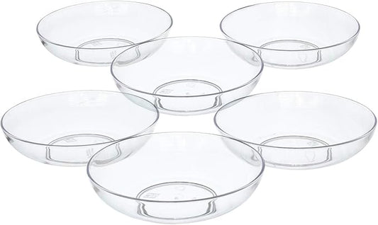 Royal Imports 6" Clear Plastic Saucer Plant Drip Tray, Low Pie Plate, Floral Flower Dish, Wedding, Party, Home and Holiday Decor, 6 Pack