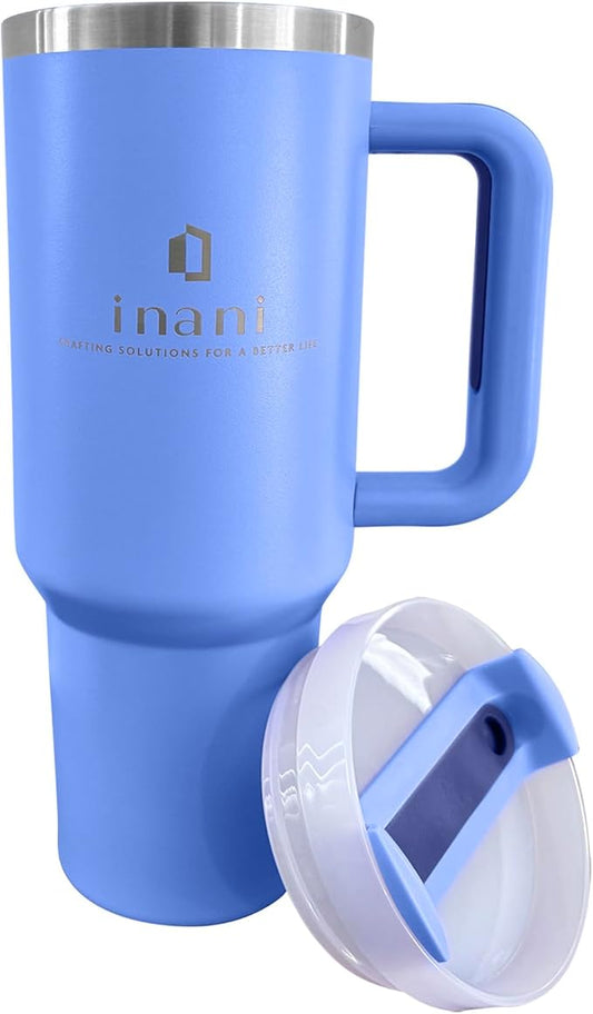 inani 40oz Tumbler With Handle And Straw, Insulated Travel Cup, Leak-Resistant, Spill-Proof Lid, Dishwasher Safe, BPA-Free, Double-Wall Insulated Premium Mug For Hot Or Iced Beverage, Storm Blue