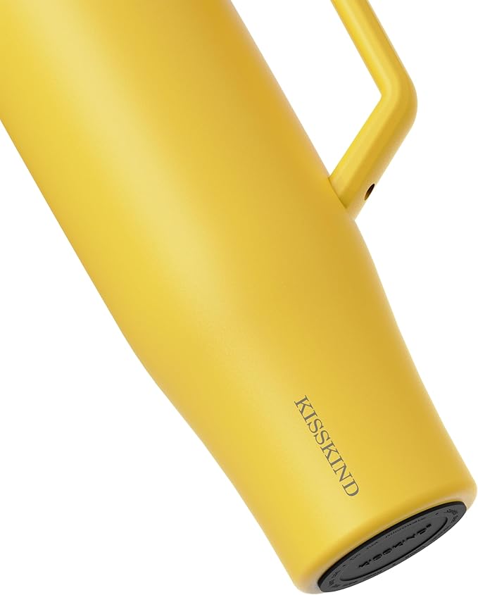 KISSKIND 40 oz Tumbler with Handle and Straw | Lumi Spin Hidden Straw 100% Leakproof Insulated Tumbler | Stainless Steel Water Bottle for Mom, Nurse, Teacher | Ginger