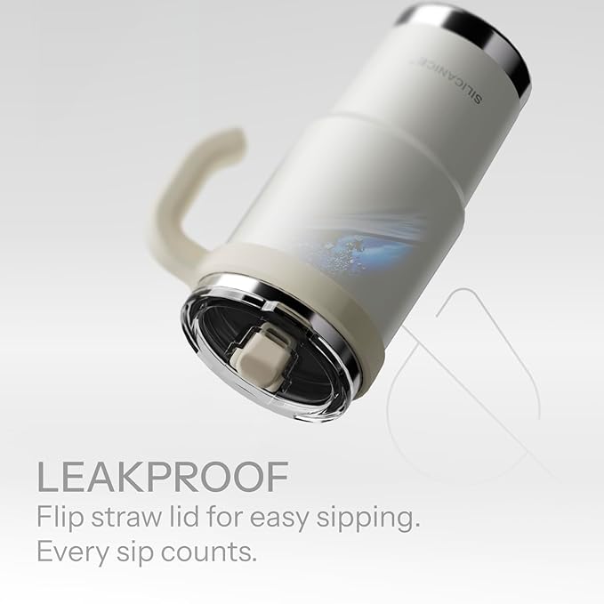 Easy Clean Pro Tumbler-24 oz Water Bottle with Handle Quick-Disassemble Flip Straw, Leakproof Insulated Stainless Steel Dishwasher Safe, BPA-Free Gifts for Kids