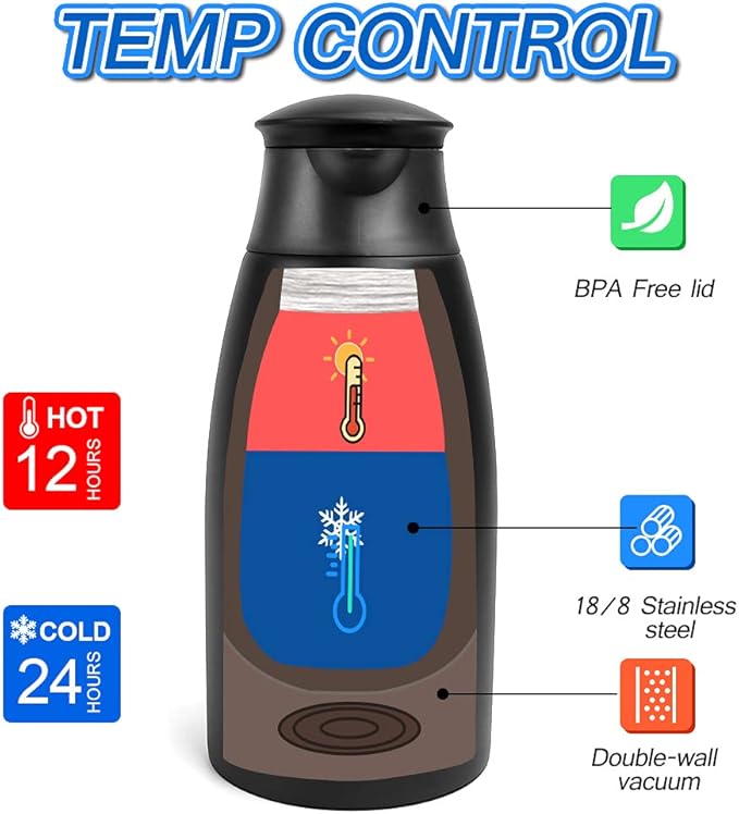 70oz Coffee Carafe Airpot Insulated Coffee Urn Stainless Steel Vacuum Thermal Pot Flask Dispenser for Coffee, Hot Water, Tea, Hot Beverage - Keep 12 Hours Hot, 24 Hours Cold-Black