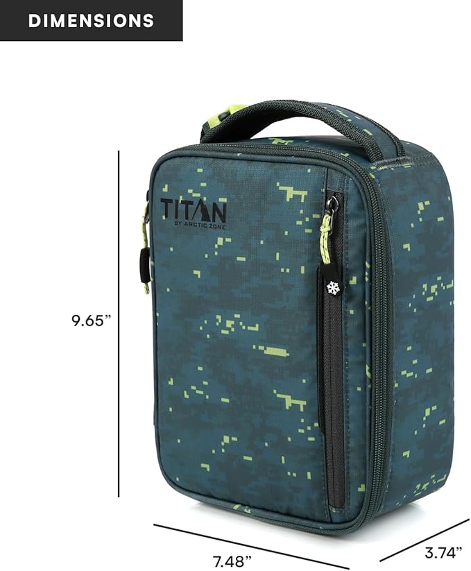 Titan Fridge Cold Upright Lunch Box With 2 250g Ice Walls®, Pixel Camo