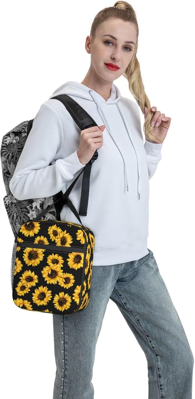 Sunflowers Reusable Lunch Box Insulated LunchBox Cooler Lunch Bag