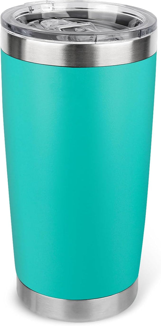 20oz Stainless Steel Tumbler with Lid, Travel Mug - Double Wall Vacuum Powder Coated Cup - Light Green, 1 Pack