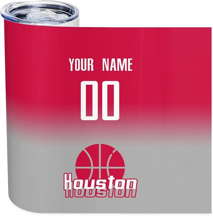 Custom Tumblers Stainless Steel Cup Personalized Basketball Insulation Travel Mug Add Your Name Number 20 oz Fans Gift for Men Women