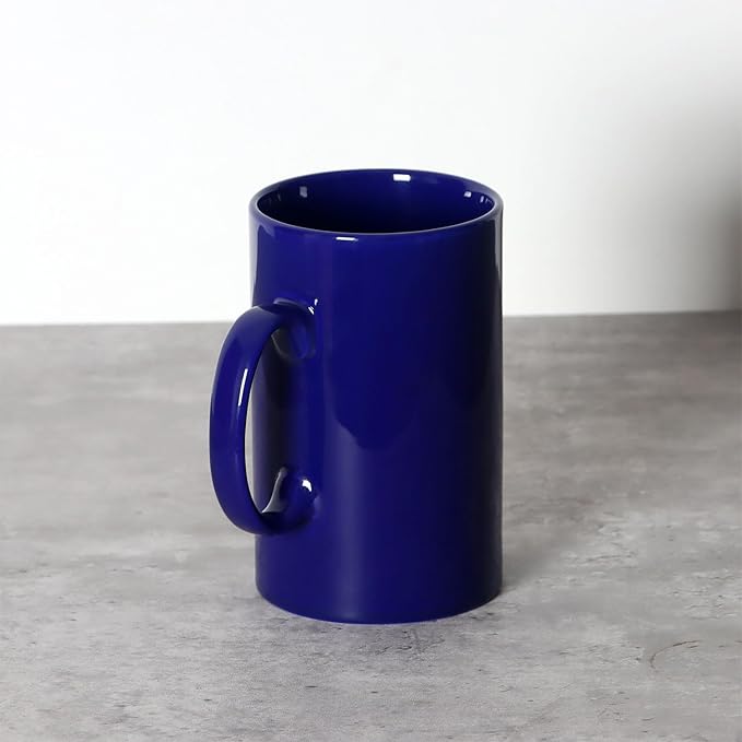 Smilatte 28 OZ Extra Large Ceramic Coffee Mug, M018 Classic Porcelain Boss Super Big Tea Cup with Handle for Office and Home, Blue