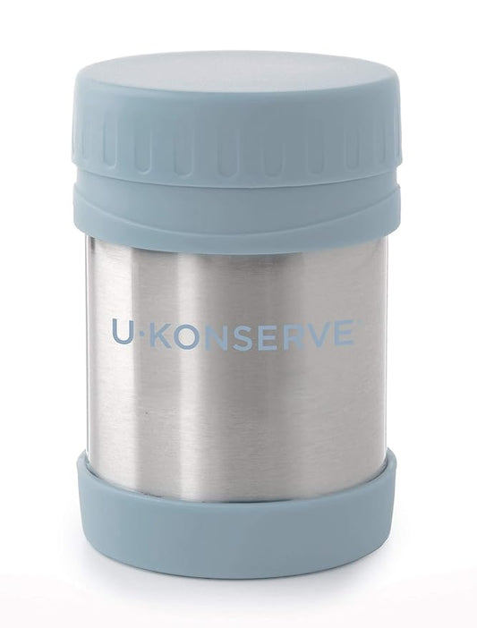 U Konserve Stainless Steel Insulated Food Jar 12oz - Leak-Proof Seafoam Blue Lid - BPA Free - Thermal and Double-Walled to Keep Food Hot and Cold