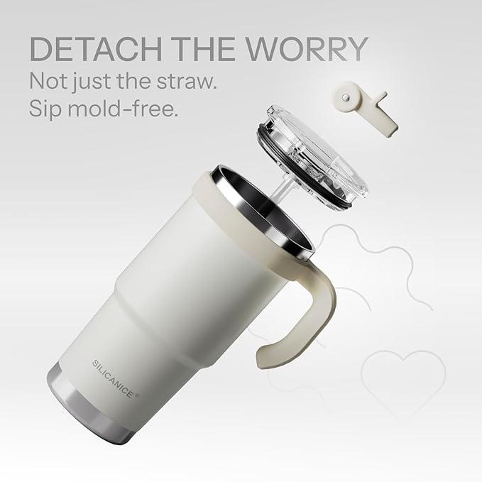 Easy Clean Pro Tumbler-24 oz Water Bottle with Handle Quick-Disassemble Flip Straw, Leakproof Insulated Stainless Steel Dishwasher Safe, BPA-Free Gifts for Kids